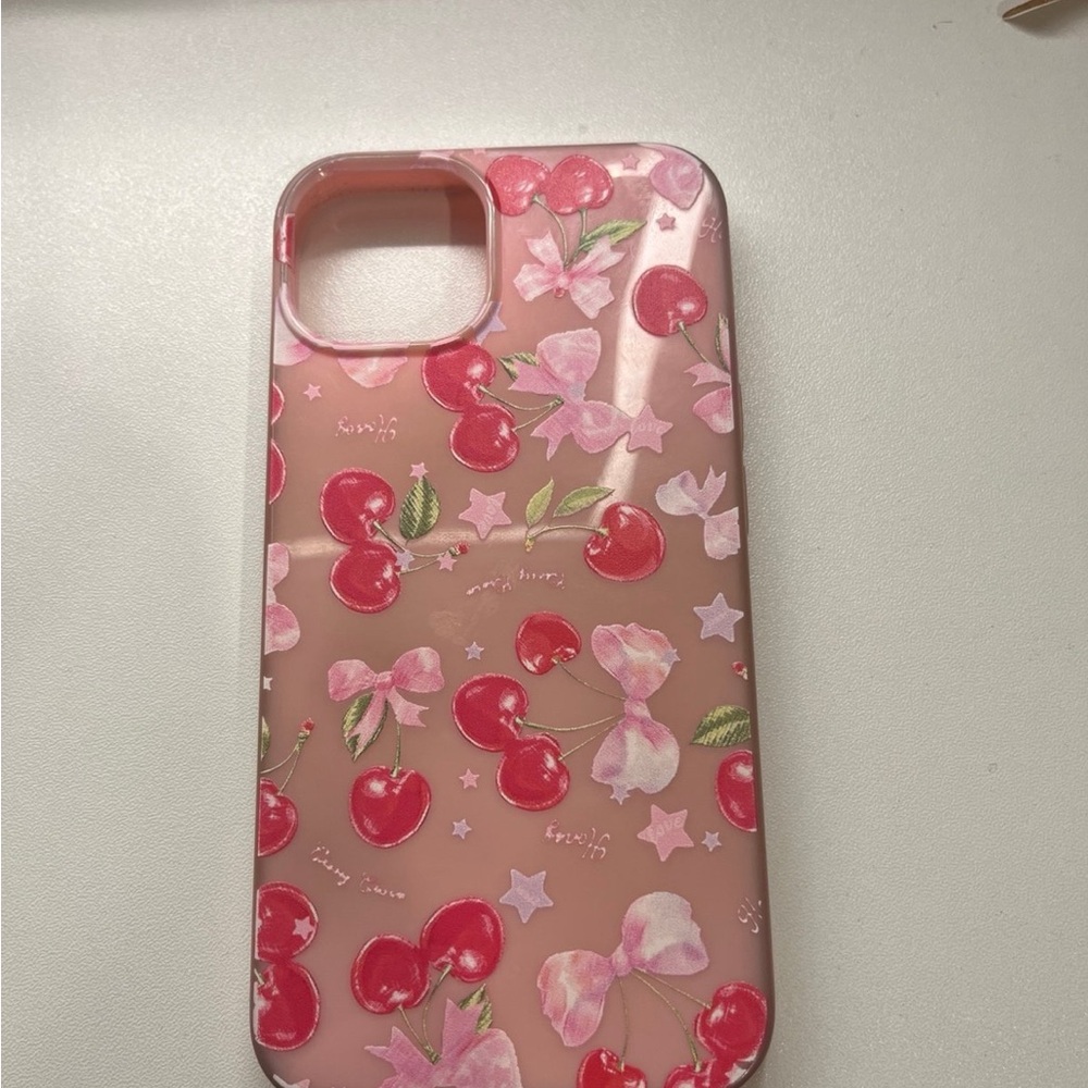 Cherry Pattern Phone Case - Pink